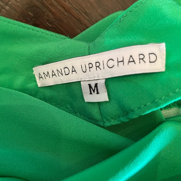 EUC Amanda Uprichard Green silk dress size medium - Picture 4 of 5